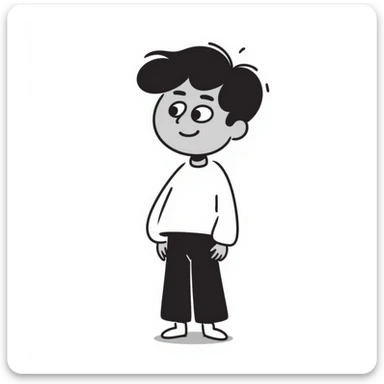 person with a happy emoji mask, sad eyes visible behind sticker