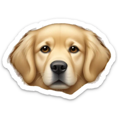 Golden retriever cozy in a knitted blanket sticker