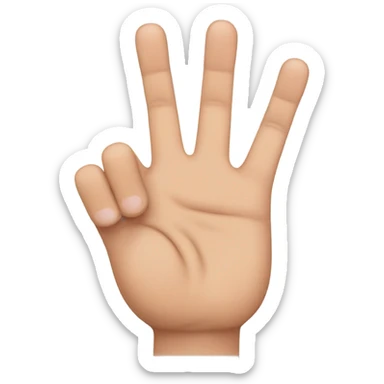 hand with 3 fingers up(thumb, index and pinky) and 2 fingers down(middle, ring) sticker