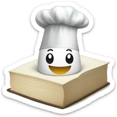 chef hat on top of smiling book sticker