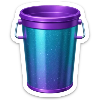 Glitter Purple and Cian  metal rubbish bin sticker
