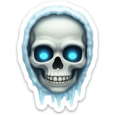 Freezing skull cool sticker