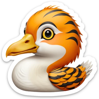 A fusion of a goose and a tiger sticker