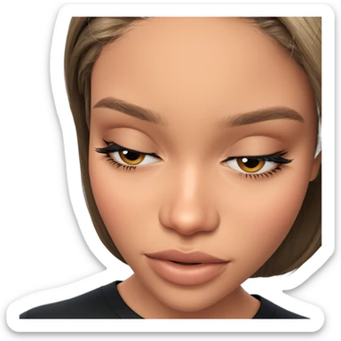 serene girl portrait close-up sticker