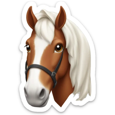 Chestnut and white horse with red antlers sticker