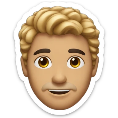 Brow hair Italian guy, fever sticker