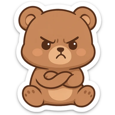 Chibi Bear Pout (angry but cute) sticker