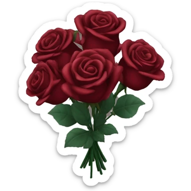 Bouquet of dark red roses sticker
