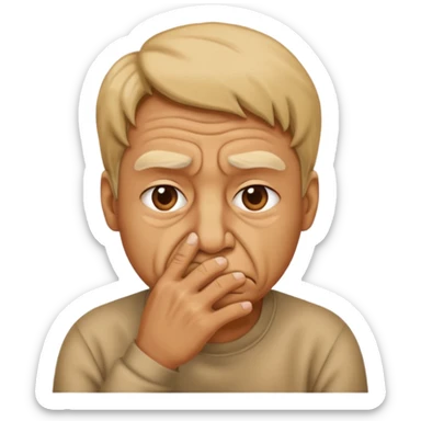 Person holding nose because something else is stinky sticker