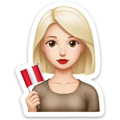 woman with polish flag sticker