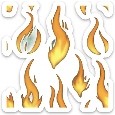 dark green flame sticker