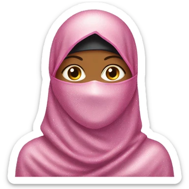 glittery pink niqab sticker