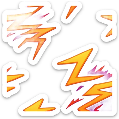 PURPLE LIGHTNING BOLT WITH FIRE  sticker