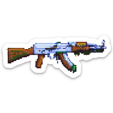 pixel art AK-47 rifle sticker