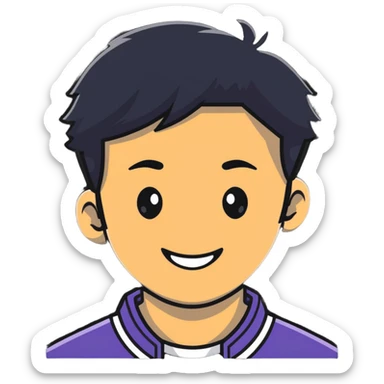 Asian happy good looking male sticker
