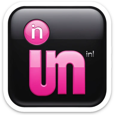 black pink 3d linkedin logo sticker