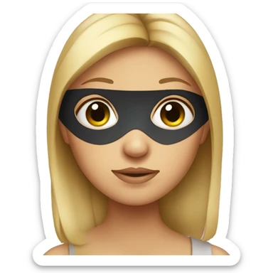 Girl with eyepatch covering one eye sticker