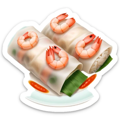Shrimp rice rolls dim sum sticker