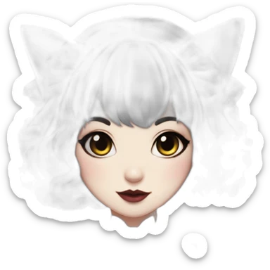 Cat girl with short black hair wearing traditional goth makeup and wearing frilly gothic Lolita drwaa sticker