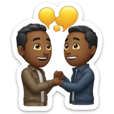 two men flirting sticker