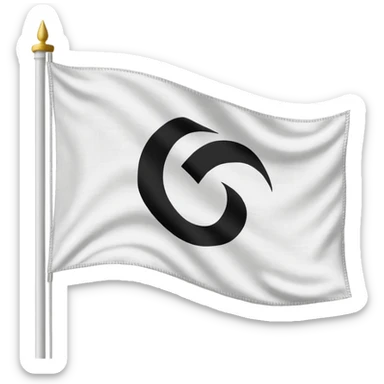 waving white flag with the Kalimah written in black on the fabric sticker