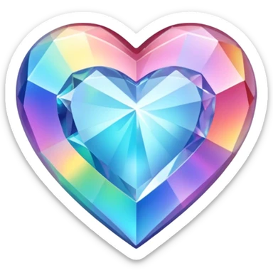 heart with a crystal prism effect sticker