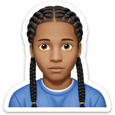 asap rocky, pretty bratz man, with cornrows sticker