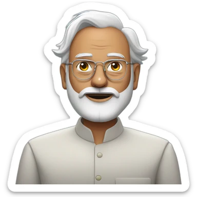 hyper realistic narendra modi as rick from rick and morty sticker