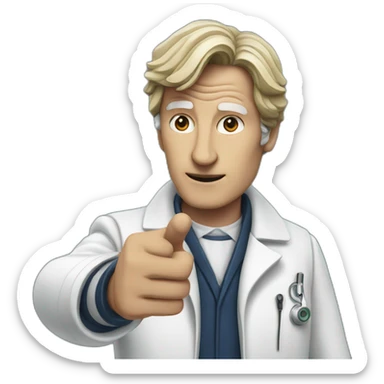 make doctor who's pointing his finger  sticker