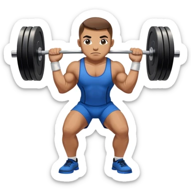 powerlifter with blue shorts perfoming deadlift sticker