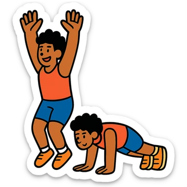 burpees exercise, energetic, simple sticker