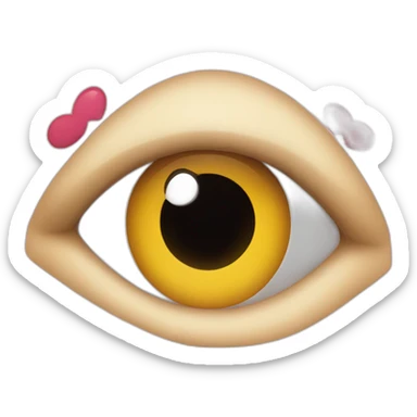 In eyes love shape sticker