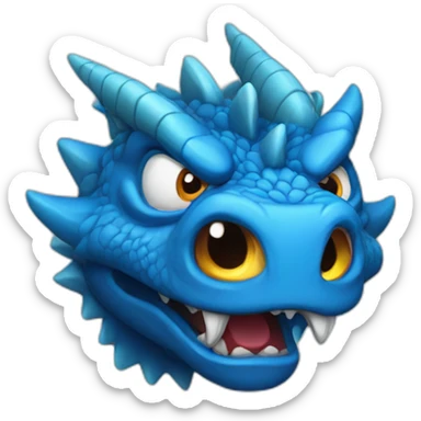Angry Blue Dragon sticker