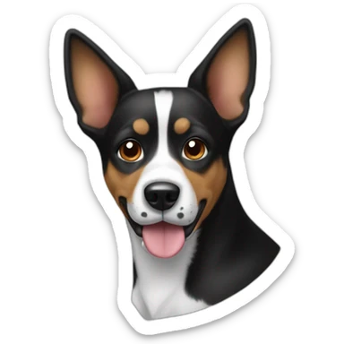 Black and White dog pointy ears spots sticker