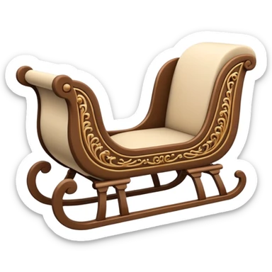 beige winter sleigh sticker