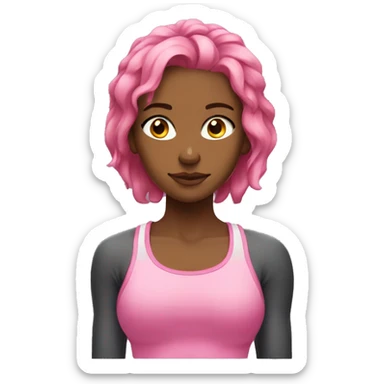 Pink hair girl in the gym sticker