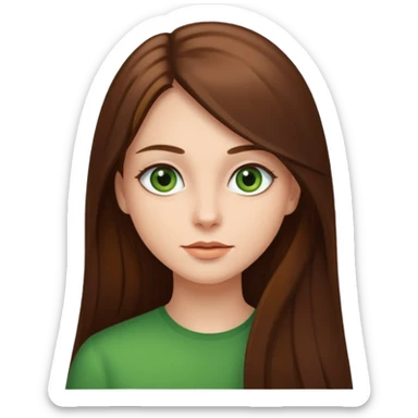 make it with greener eyes and straight long hair sticker