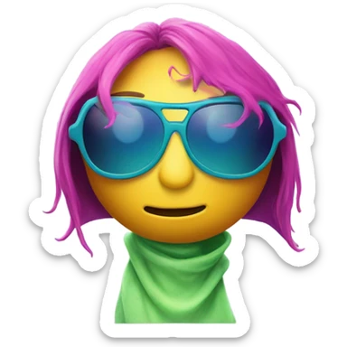 funny alien with sunglasses sticker