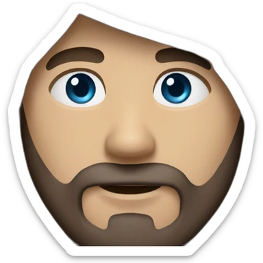 guy with black bonnet and brown beard blue eyes sticker