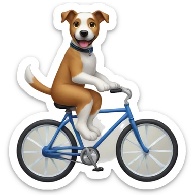 Dog riding a bike sticker