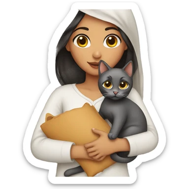 Arabic Girl Carrying a cat sticker