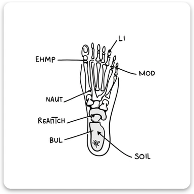 detailed foot skeleton diagram with labels sticker