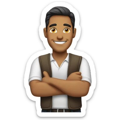 Smiling Spanish man showing thumbs up  sticker