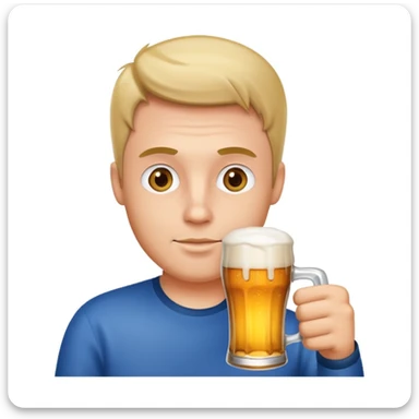 A man drinking beer sticker