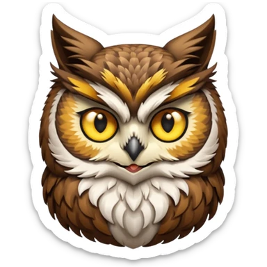 Owl with cat head sticker