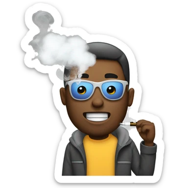 a white male vaping sticker