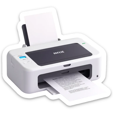 a white printer with the Instant Ink logo, slightly 3D look sticker