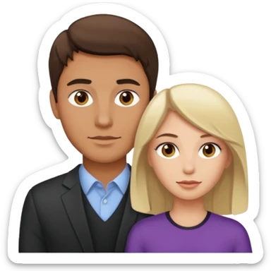 Light brown brunette man having sex with white blonde woman hazel eyes  sticker