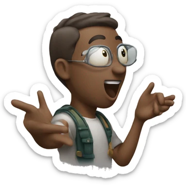 Blowing a kiss and waving sticker