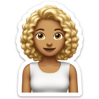 Femme avec les cheveux mi- longs et bouclés sticker